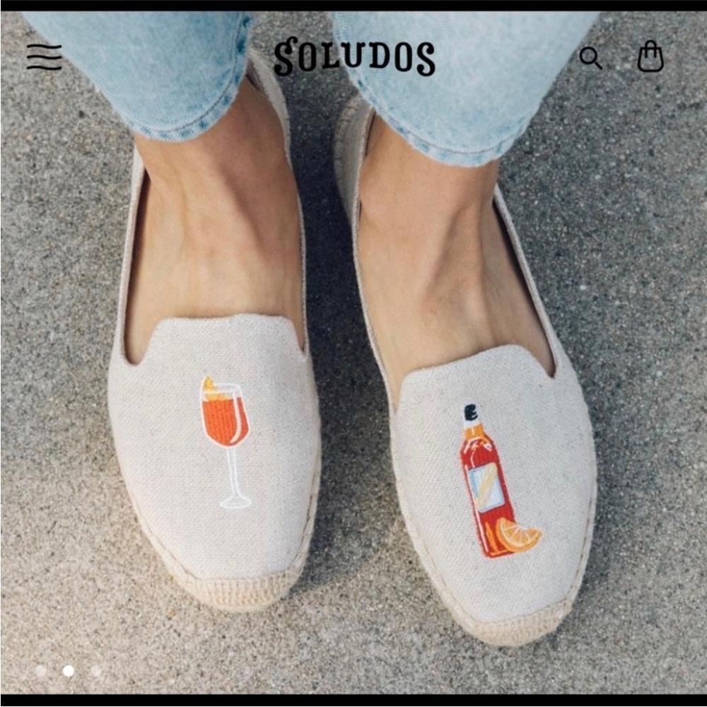 Soludos Embroidered Canvas Aperol Spritz Espadrille Flats 8 - Picture 2 of 11